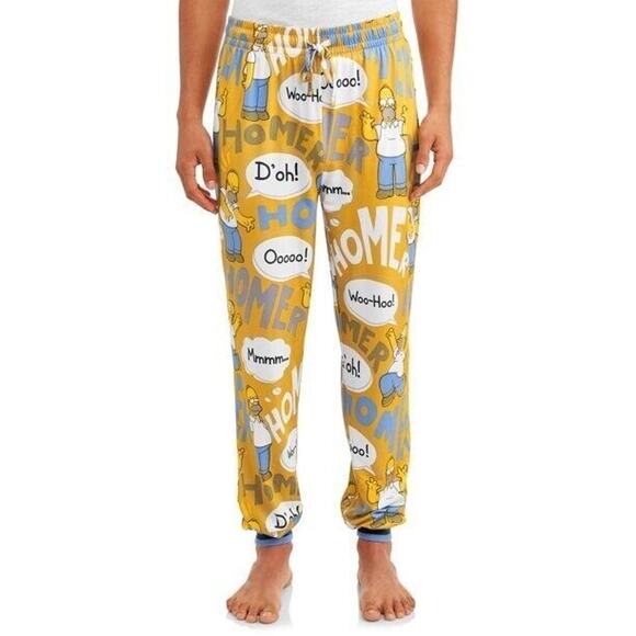 The Simpsons Jogger Pajama Sleep Pants Yellow Soft Stretchy Mens Medium 32 34 - Picture 5 of 5